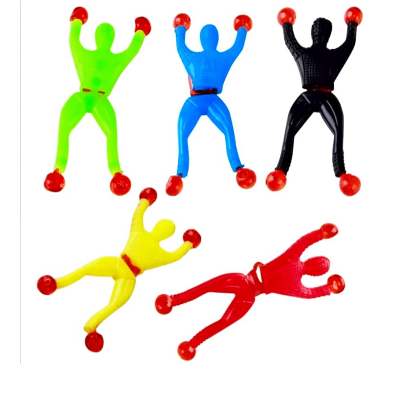 Spider Man Sticky Wall Climbing Toys – Set of 5 Superhero Climber Figures | Fun Throwing & Wall Crawling Toy for Kids | Multicolor Action Toy Gift Set
